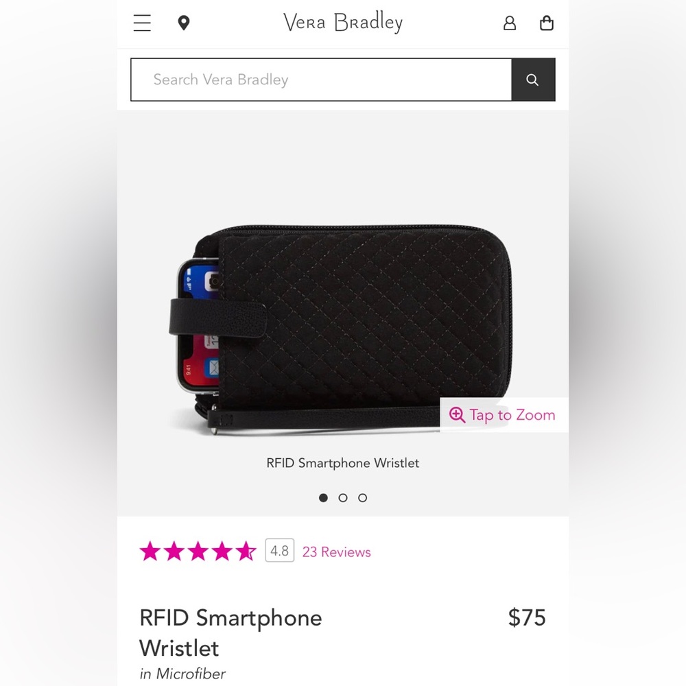 RFID Smartphone Wristlet Black